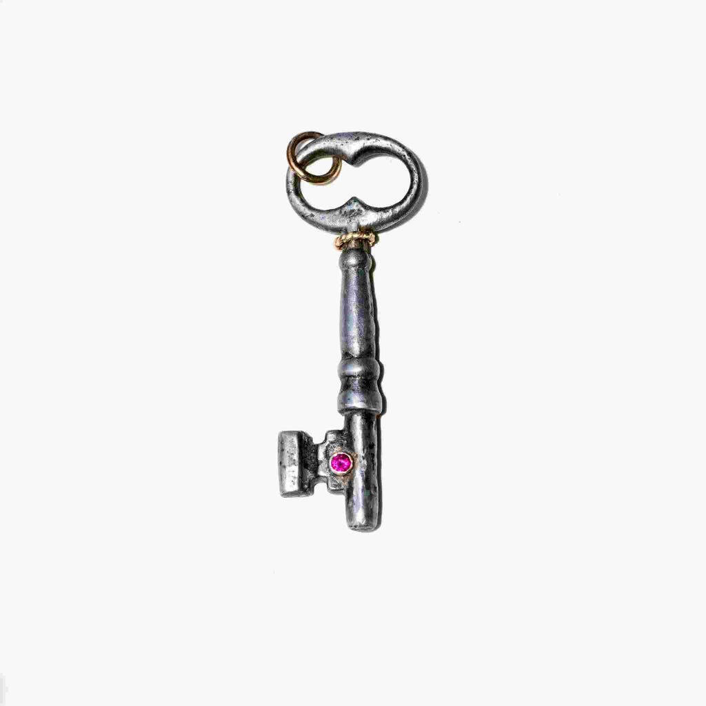 Antique Key with Ruby - Joanie Schwarz