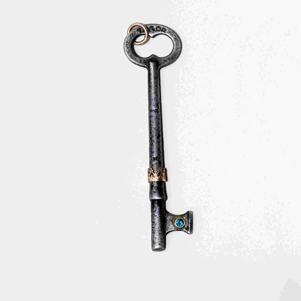 antique key with sapphire - Joanie Schwarz